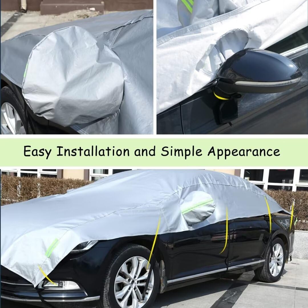 Salagt Half Car Cover Waterproof with Lancia Appia Custom All Weather Protection Dust Proof and Windproof Rope Half — view 7