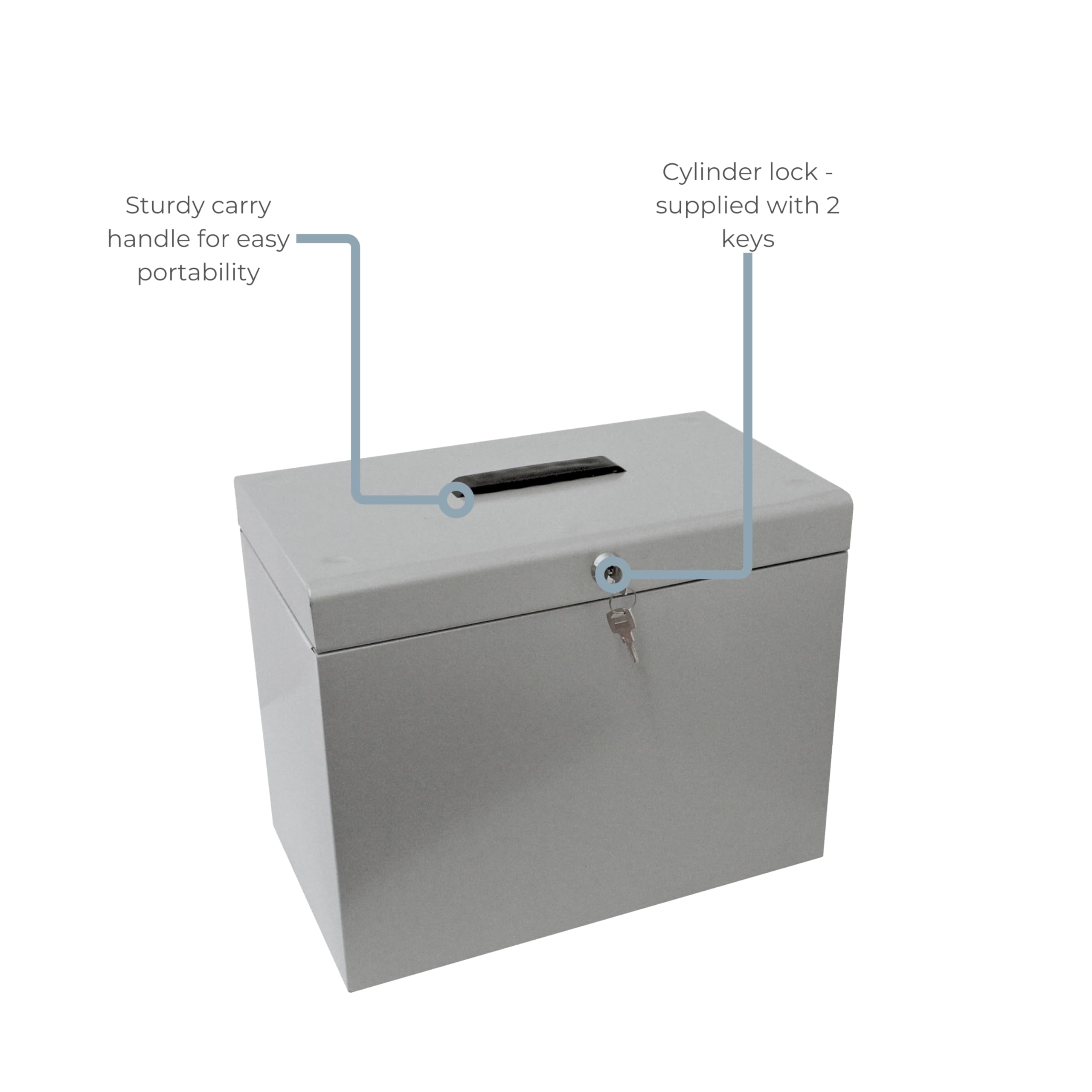 Cathedral Metal Box - Caja archivadora para fichas A4, gris