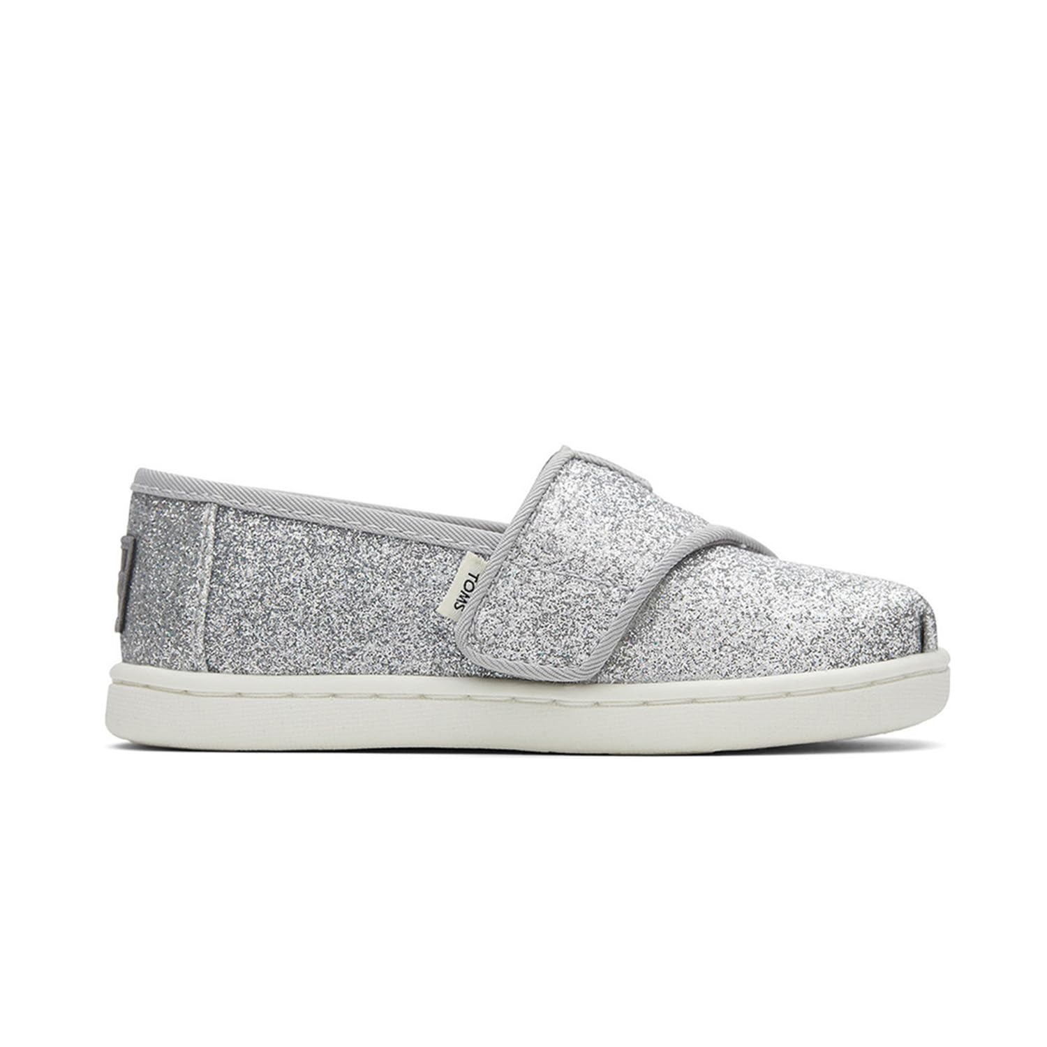 TOMS Girl's Tiny Alpargata Loafer Flat, Silver, 8 UK Child