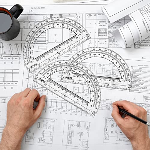 eboot 24 pack plastic protractors math protractor 180 degrees 6 inch clear