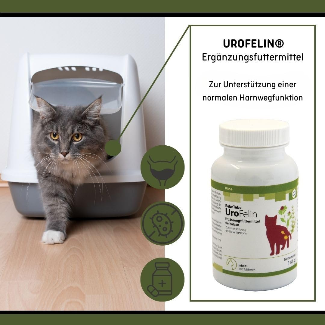UroFelin Ergänzungsfuttermittel für Katzen 180 Stück: Unterstützung Einer normalen Harnwegfunktion, Enthält Goldrute & Kapuzinerkresse, kann zur Regulierung des pH-Werts beitragen