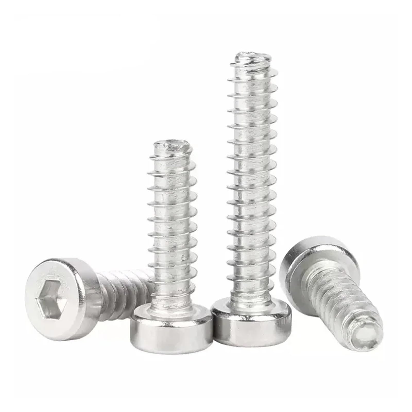 20/50 Uds M4 M5 M6 304 Acero Inoxidable Cabeza Cilíndrica Redonda Delgada Tornillo De Cola Plana Autorroscante Hexagonal(45mm,M6-20pcs)
