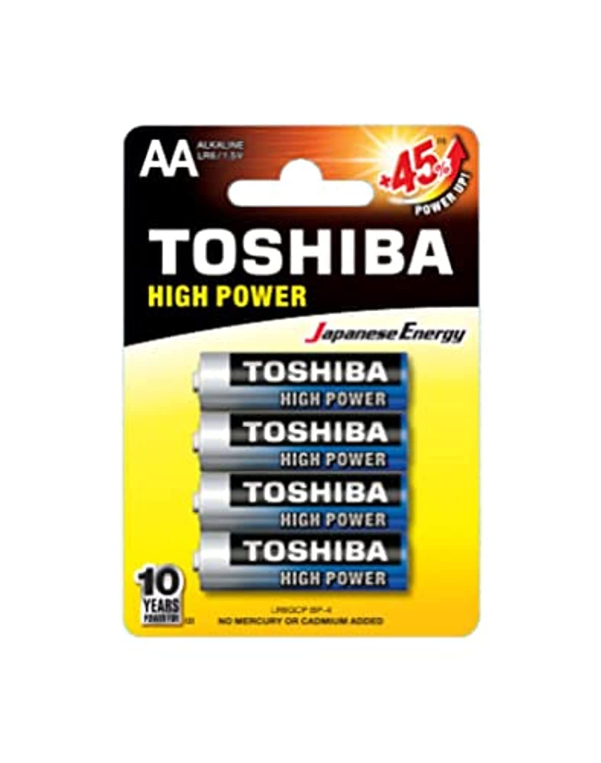 Pack de 4 Pilas AA Toshiba High Power LR6/ 1.5V/ Alcalinas
