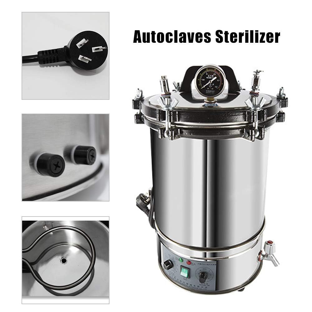 Autoclave Sterilizzatore A Vapore In Acciaio Inossidabilee Per Dispositivi Medici Dentali (Zeiteinstellung,24L)