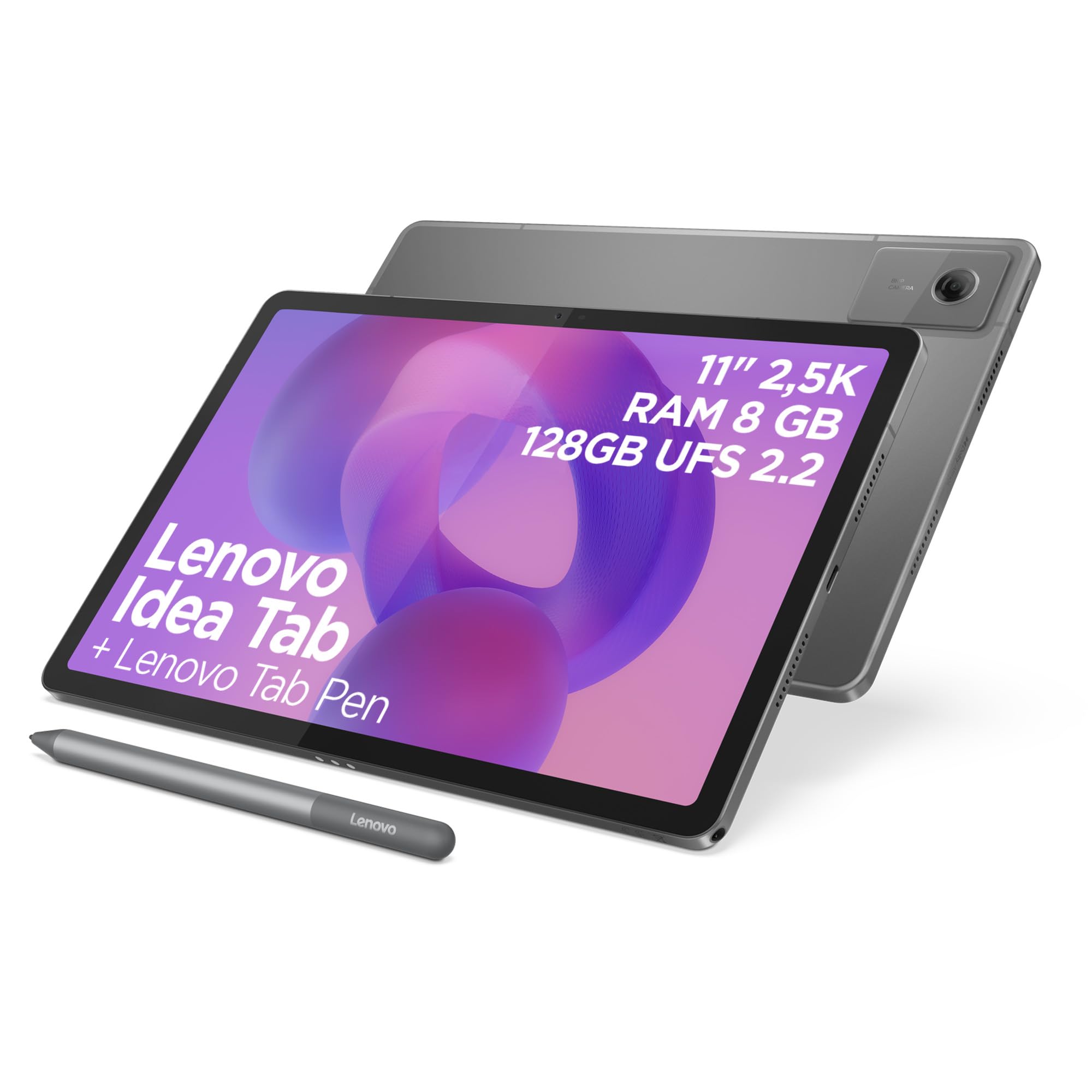 Lenovo Idea Tab Android Tablet | 11 inch 2.5K (2560x1600) Display | MediaTek Dimensity 6300 | 4GB RAM | 128GB UFS 2.2 | Wi-Fi 5 | Luna Grey | including Tab Pen