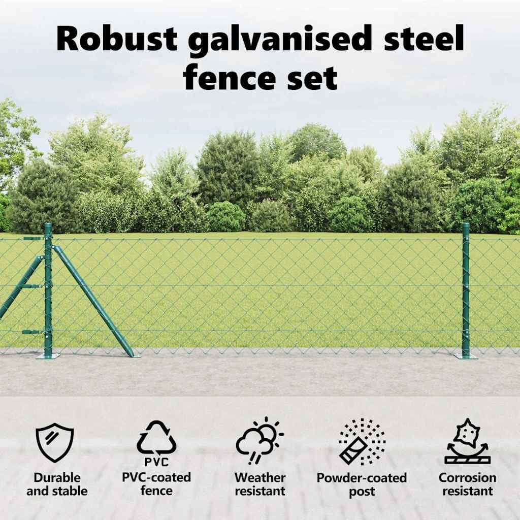vidaXL Recinzione a maglie con base in cemento 25 x 0,4 m Verde Rete