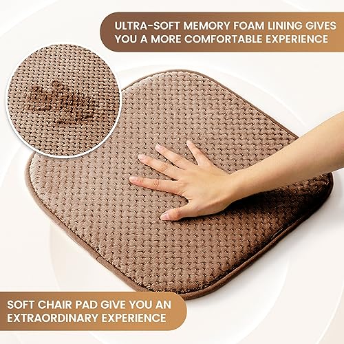 Bsaoutz Chair Cushion For Dining Room Chair Set Of 4, Brown Non Slip Chair Pads With Washable Outer Liner For Kitchen Chair, Office, Rocking Chair, 16X16 #TOP2