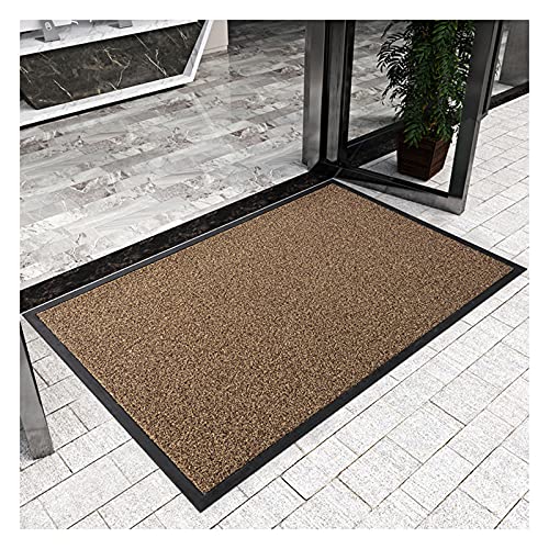 Tapis de Porte en Polypropylène Robuste Finition Gris et Marron - 2