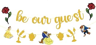 Be Our Guest Banner, Beauty and the Beast Decorations Birthday Bachelorette Engagement Bridal Shower Baby Shower Birthday Party Beauty and the Beast Banner Party Supplies