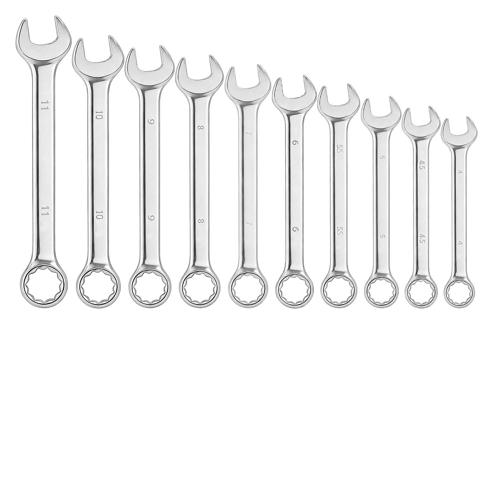 Nretluo 10 Pcs Small Spanner Set, 4-11 Mm Metric Mini Spanner Sets, Metric Mini Spanner Set for Ignition, Bike Repair, RC Models, Electronics & DIY (4-11mm)