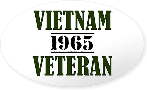 CafePress  Vietnam Veteran 65  Oval Bumper, Euro Oval coche calcomanía