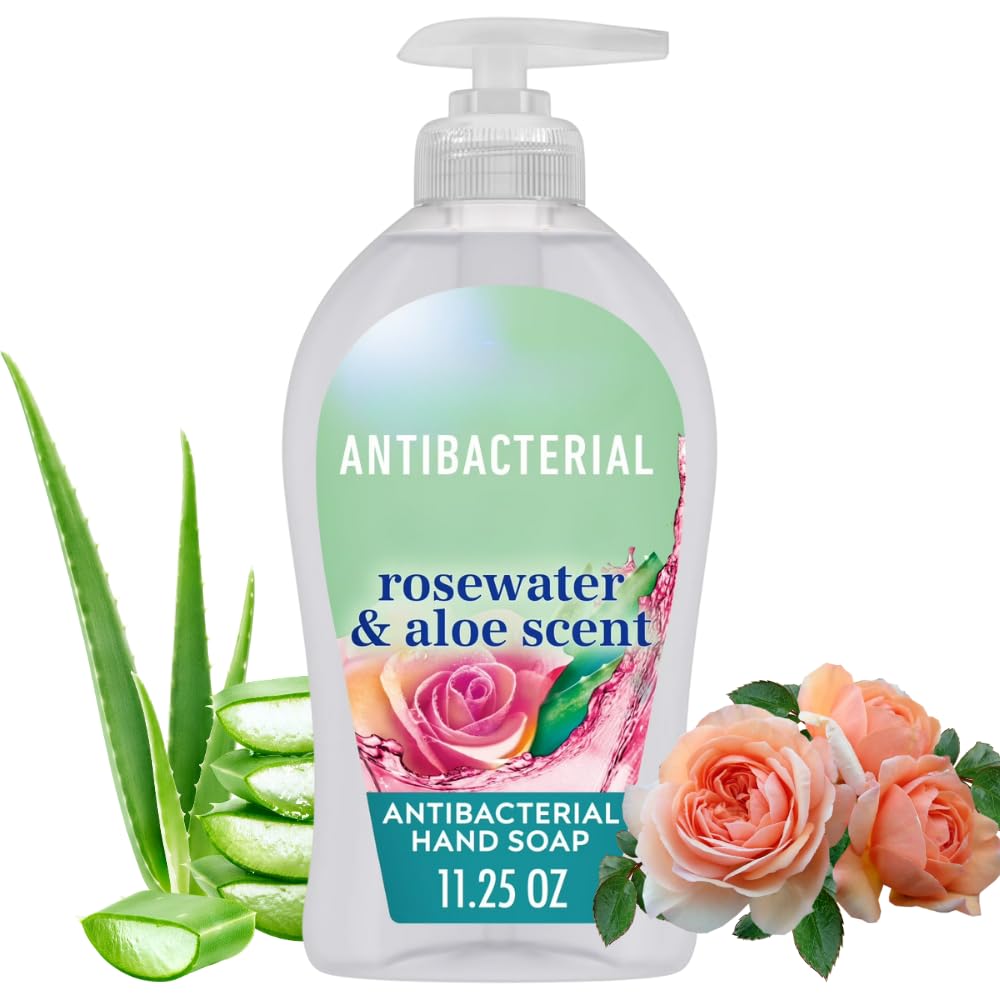 Rosewater and Aloe Scent Liquid Hand Soap for Everyday Hand Washing Smooth Hand Wash for Home or Office