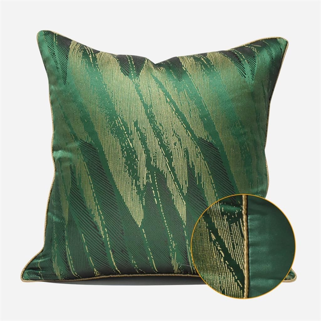 HBJWOV Green Chinese Plant Flower Pattern Sofa Living Room Pillow Abstract Nordic Hotel Model Case