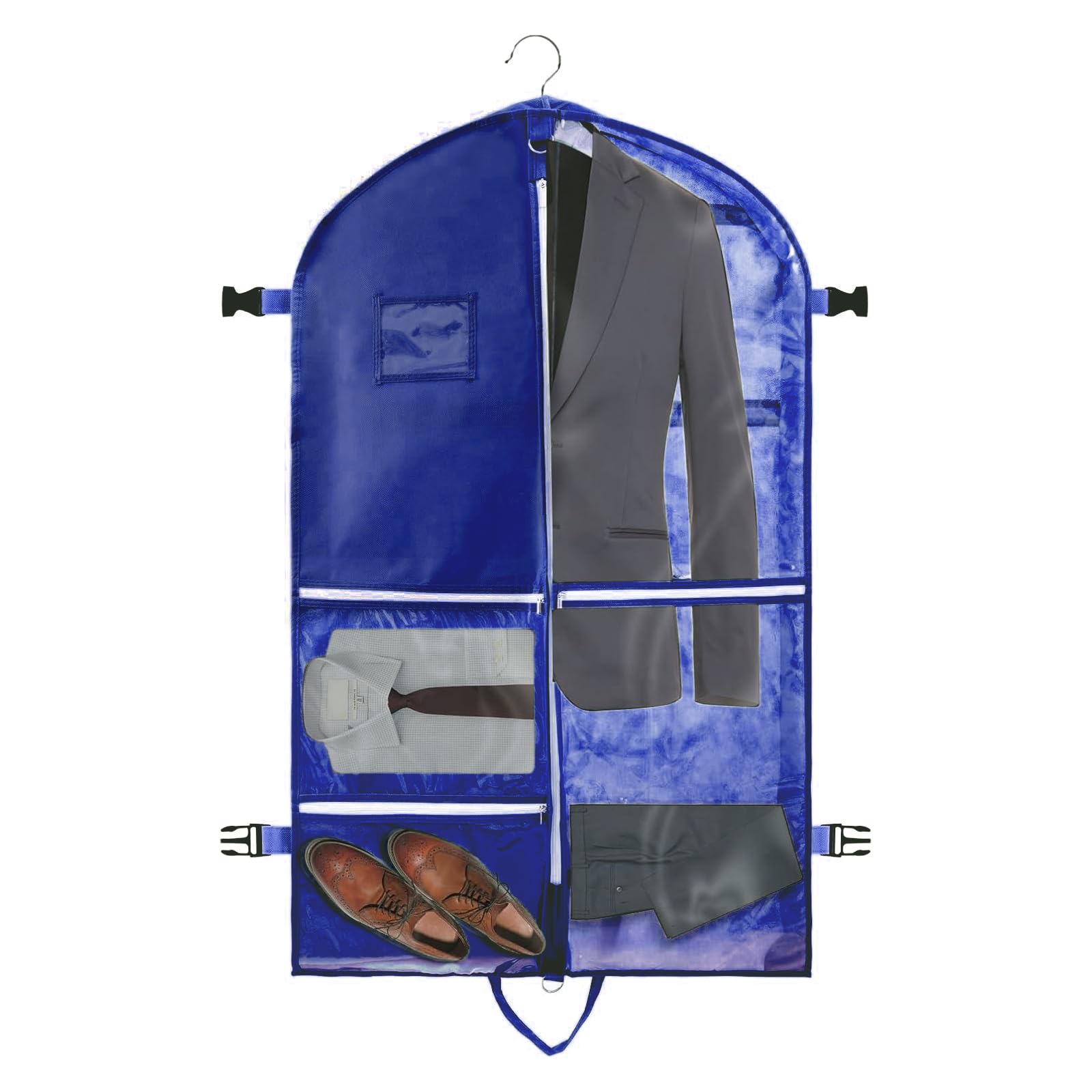 Housse Vêtements Suspendue 5 Poches Zippées - Sac Costume Danse Voyage Noir