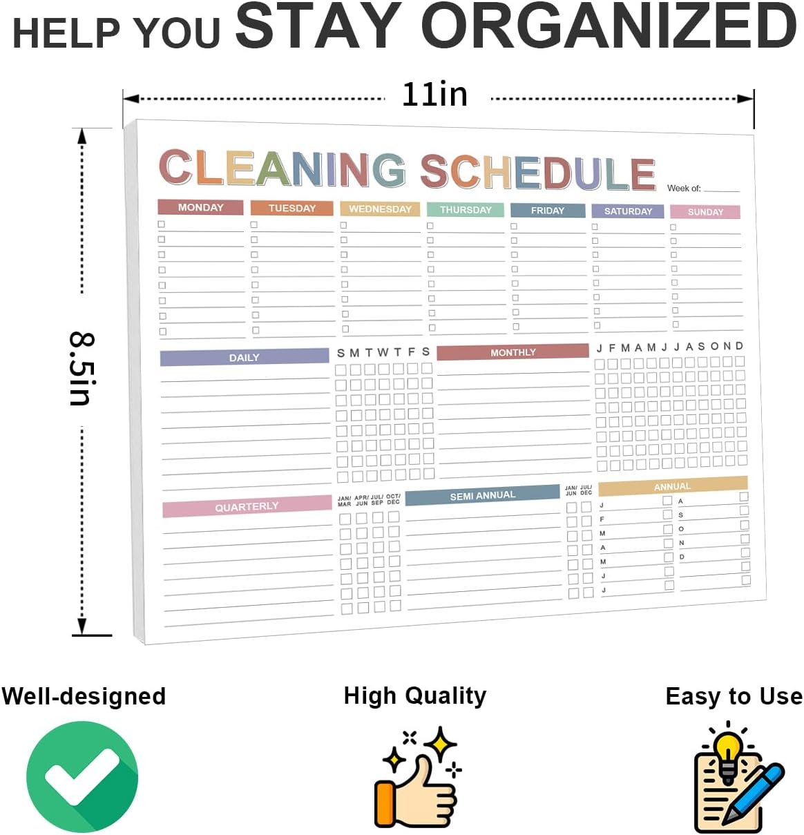 ADHD Cleaning Schedule - 52 Sheets Cleaning Pad, 8.5" x 11" image 2