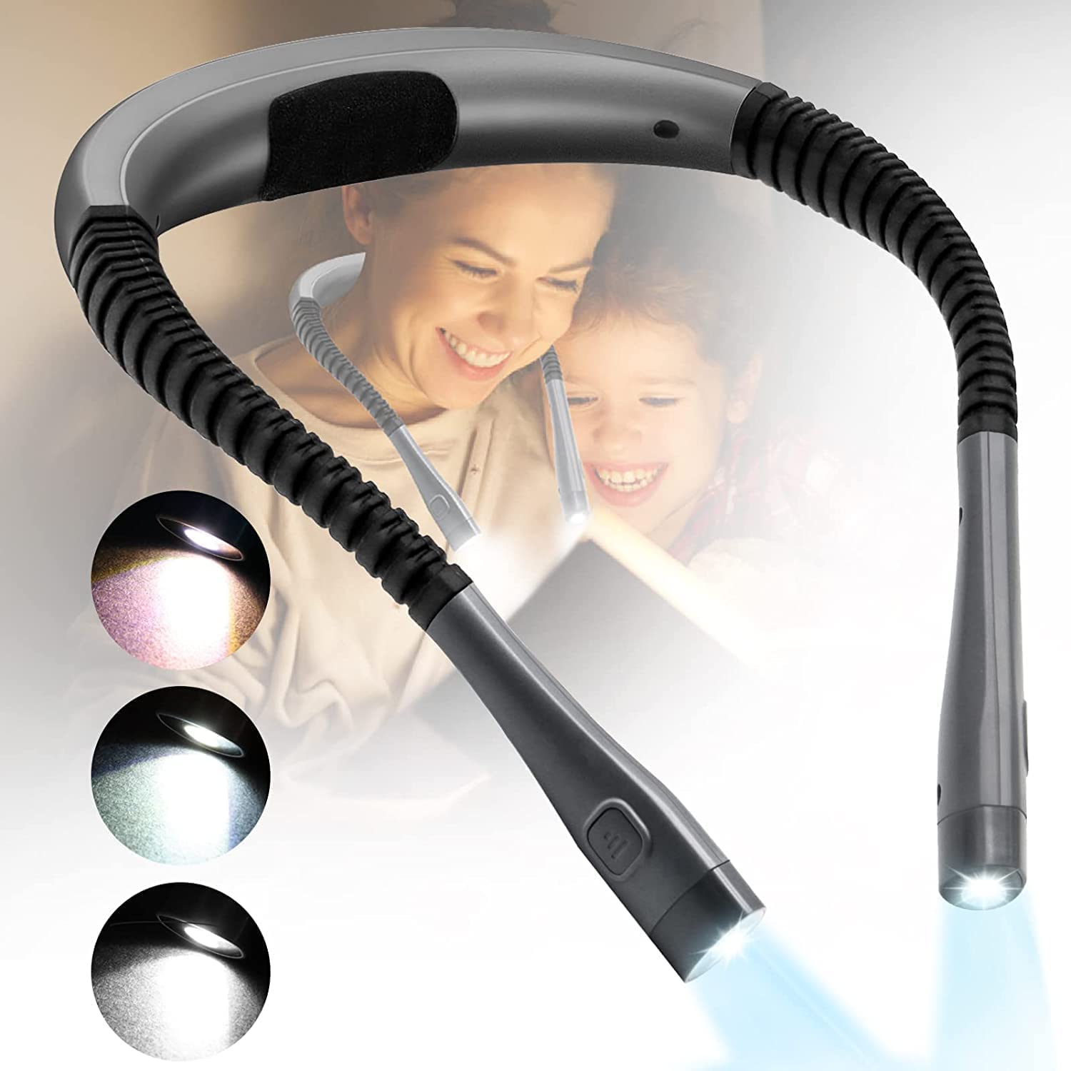 DROZIP Eye Caring Amber Book Light for Reading in Bed, CRI 95 Book Reading Light, 3 Color & 5 Brightness Adjustable, Rechargeable & Long Lasting, Lightweight & Portable, Perfect for Book Lovers