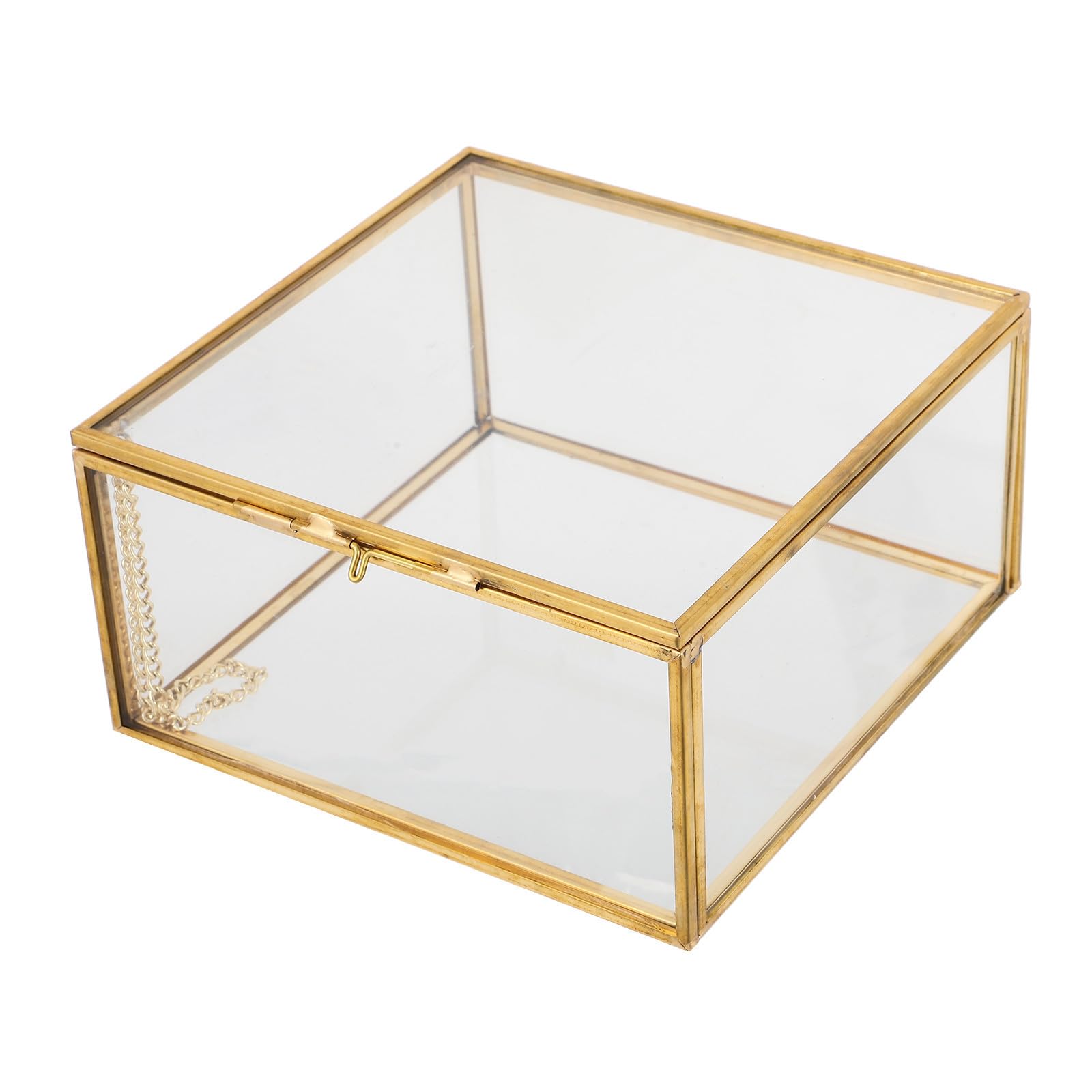 Boite à bijoux en verre transparent rangement esthétique pour bagues et colliers
