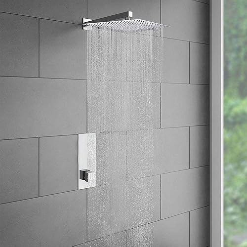 Miniatura 6 de NearMoon - Cabezal de regadera grande de acero inoxidable cuadrado de lujo en cascada, para instalar en el techo o la pared