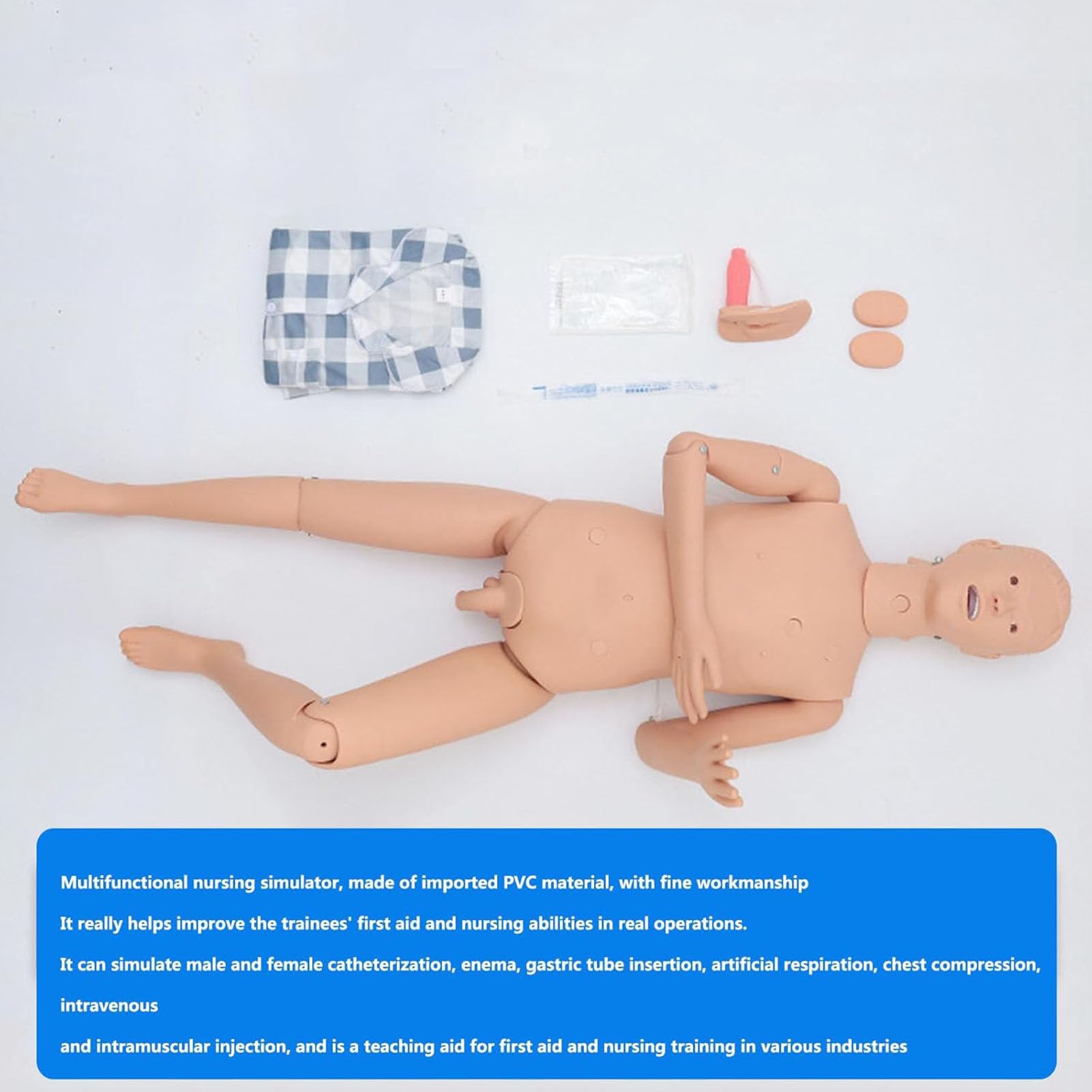 Mannequin De Formation en Soins Infirmiers,Mannequin Humain De Démonstration Grandeur Nature De 66 Pouces pour La Formation en Soins Infirmiers,Modèle Pédagogique Multifonctionnel,-2