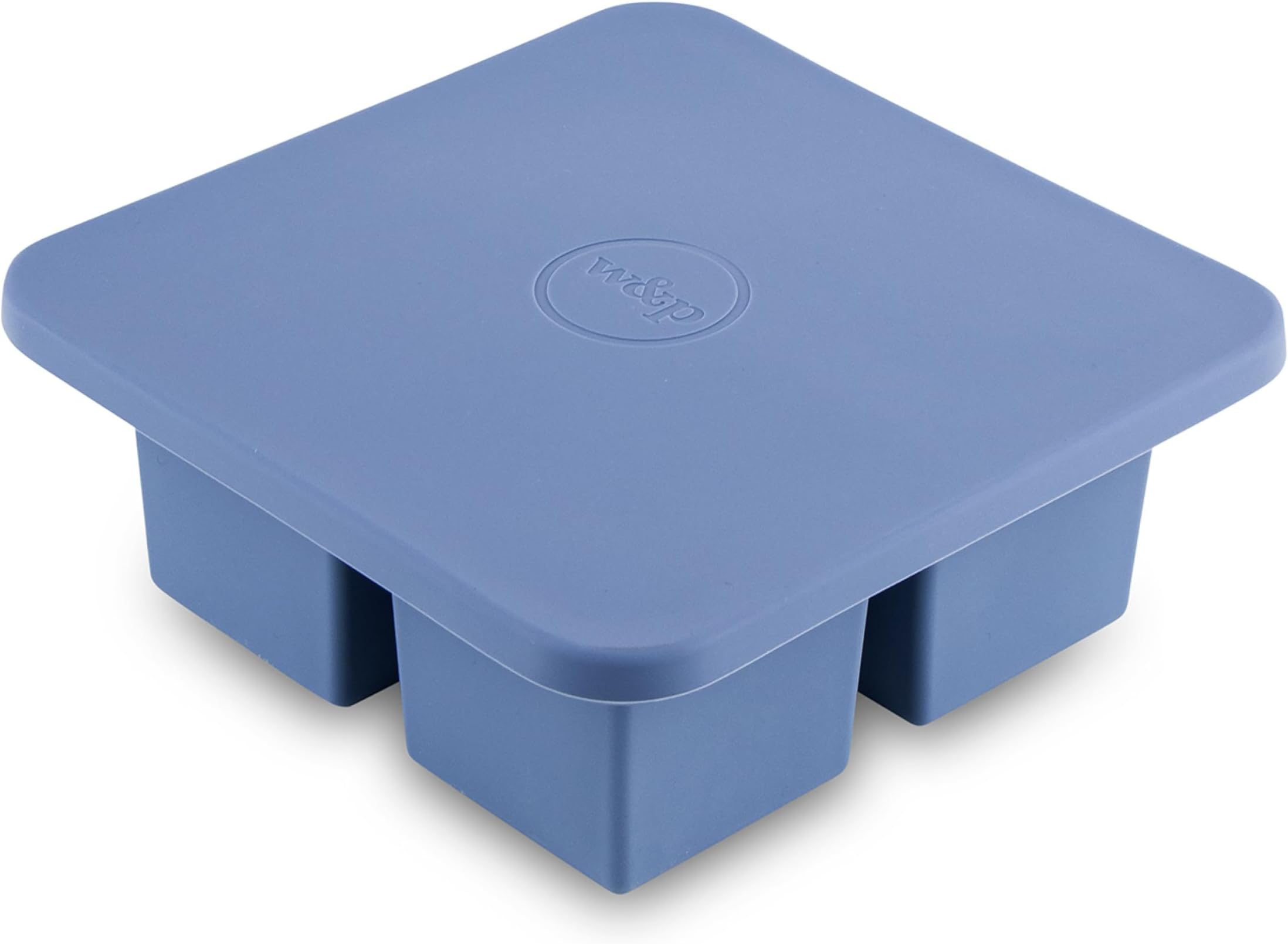 W&P Peak Silicone Extra Large Cube Ice Tray w/ Protective Lid | Blue Peak | Easy to Remove Ice Cubes | Food Grade Premium Silicone | Dishwasher Safe, BPA Free