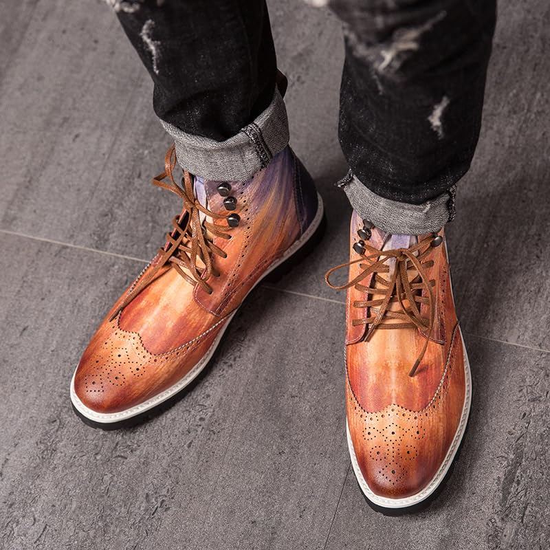 Men's Boots, Motorcycle Men's Boots Fashion Men's Mid-Cut Boots.Knight Boots.Riding Boots2