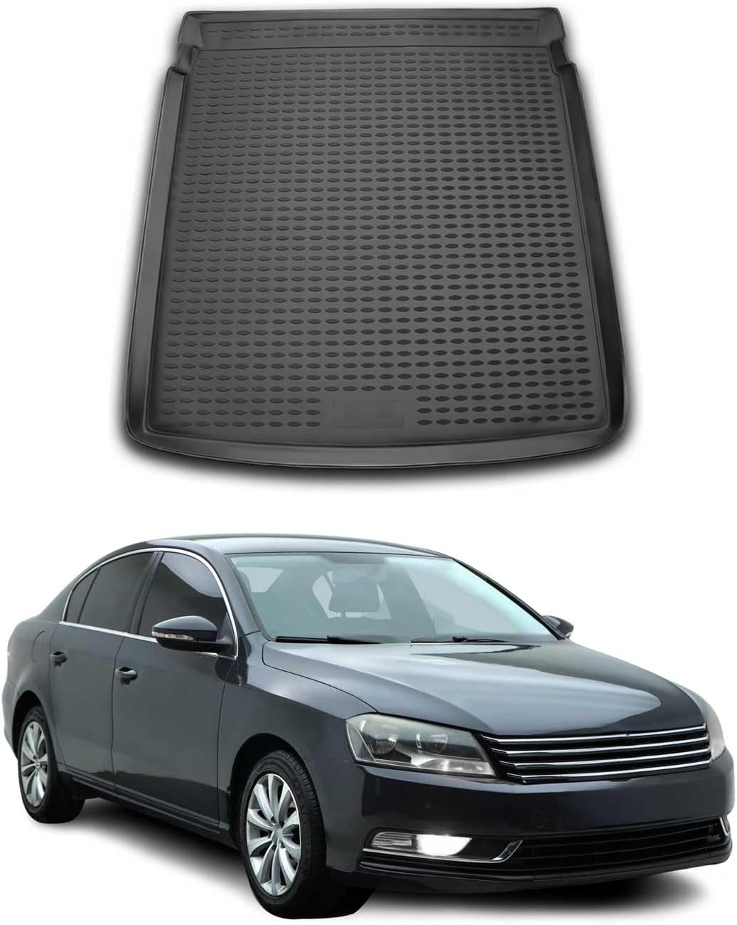 OMAC Cargo Mats Liner for VW Passat B7 2012-2014 Sedan Waterproof TPE Black