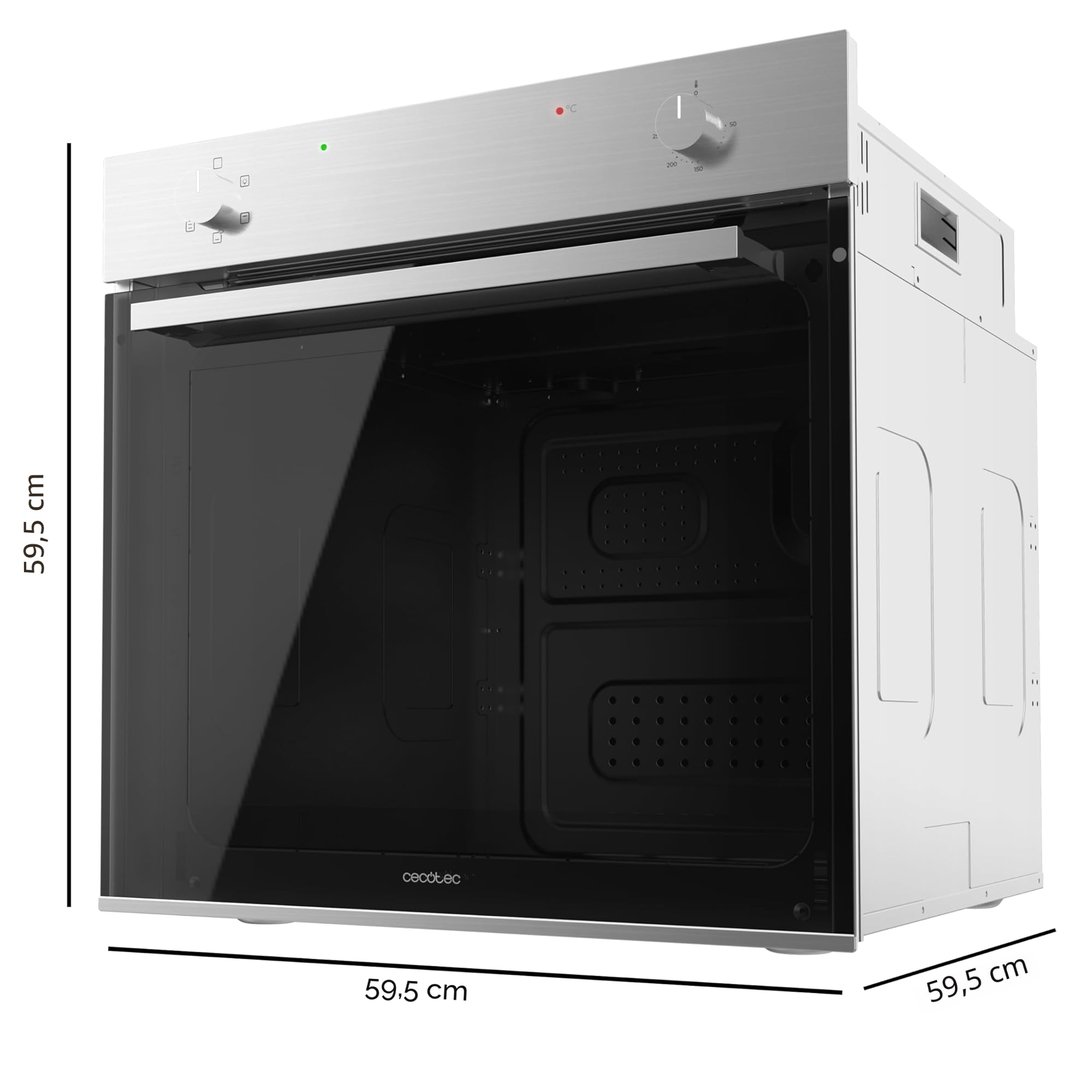 Cecotec Forno Integrabile Multifunzione Convenzionale 80L Bolero Hexa C126400 Line. 2800 W, 5 funzioni, basso consumo, luce interna, Steam Assist, Steam EasyClean, porta fredda con 2 cristalli