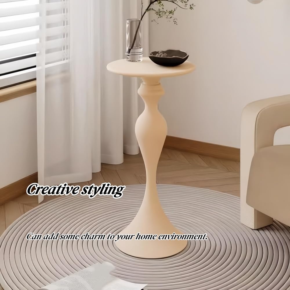 Creative-SD Iron Side Table – Narrow Round Top End Table, Minimalist Nightstand, Versatile Coffee Table for Living Room, Modern Home Décor, Stylish Accent Furniture