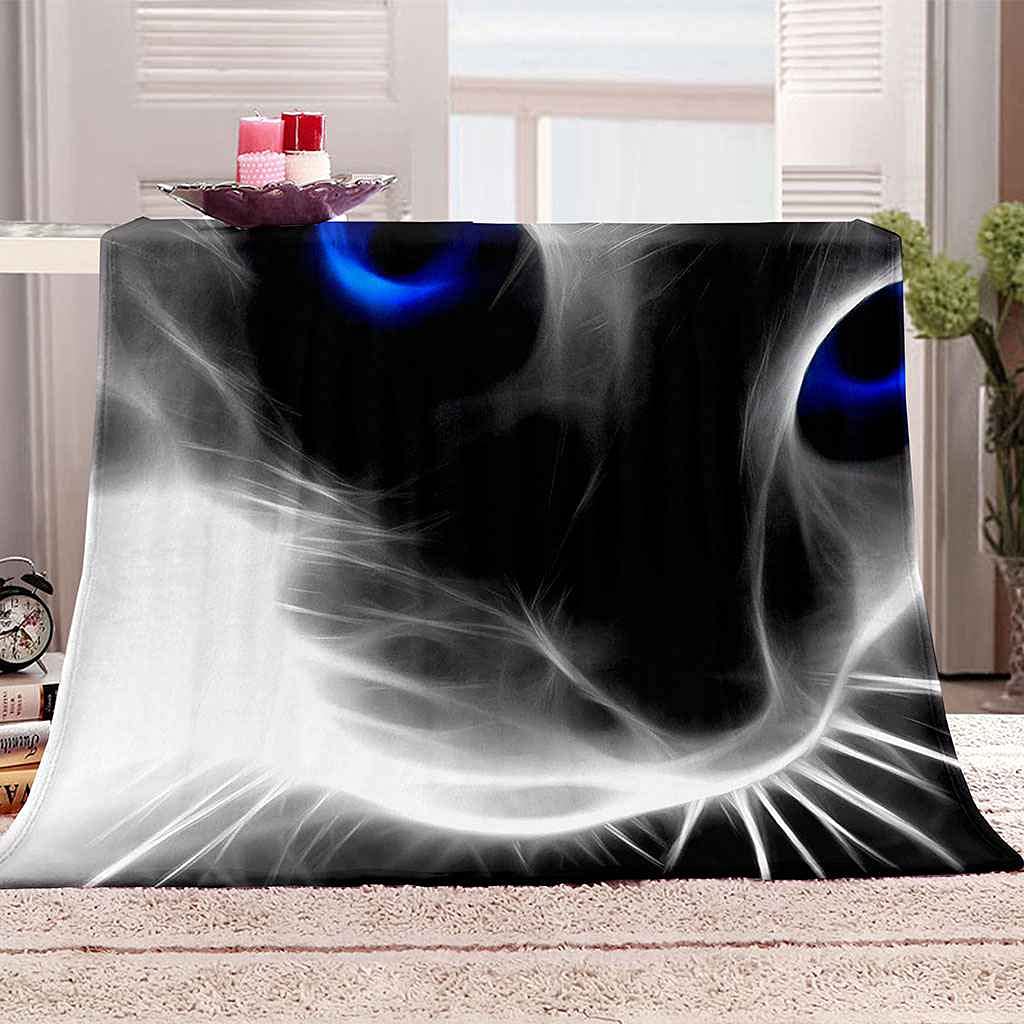Couverture flanelle chaton anti-froid plaid léger canapé lit
