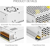 Vista 5 de BTF-LIGHTING AC100-240V to DC5V20A Max100W Switching Power Supply Device Transformer Adapter Converter for LED Strip/String/LED Matrix,CCTV