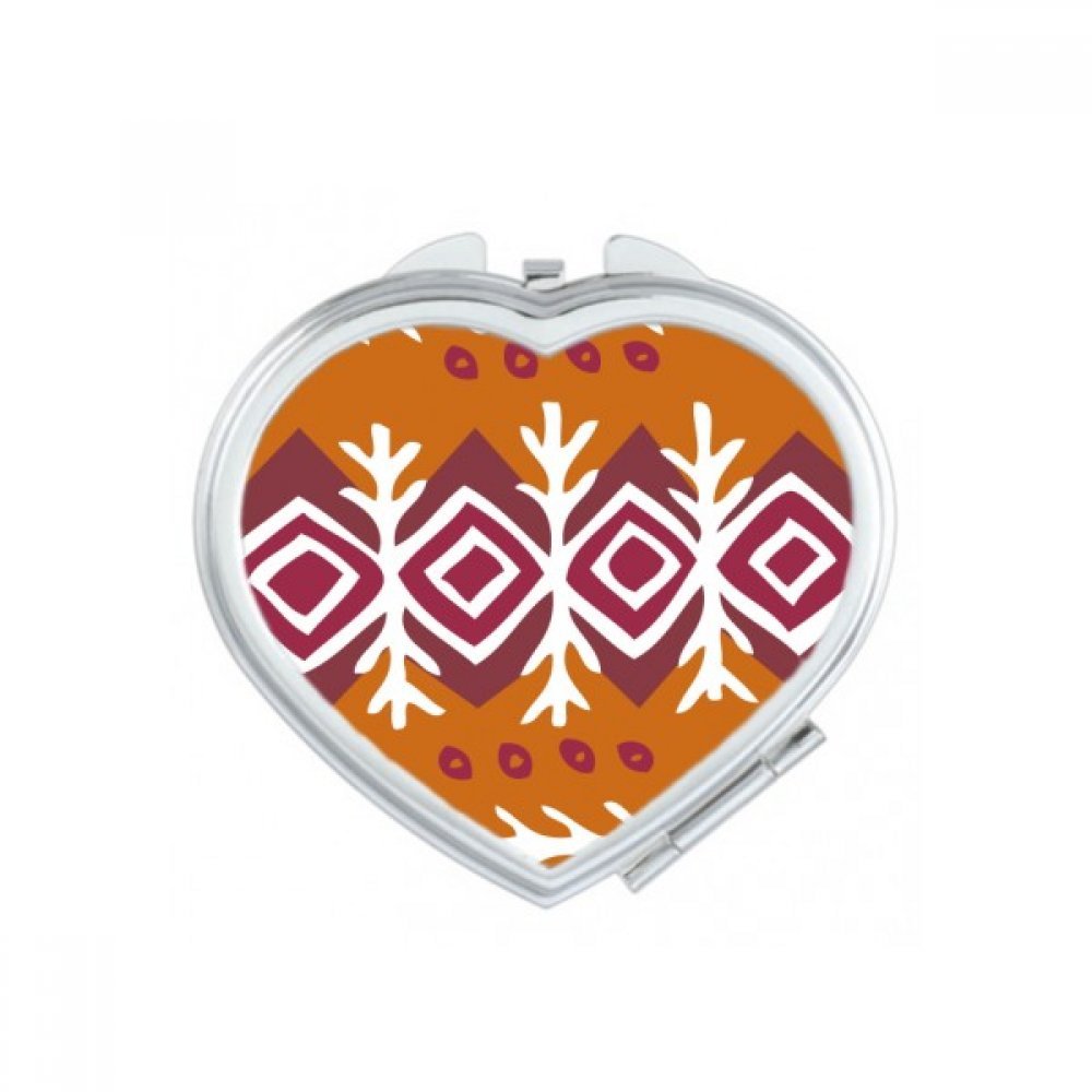 Miroir de poche compact de maquillage avec motif totems mexicains bruns