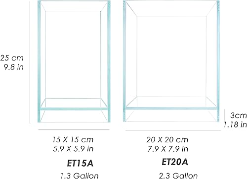 Miniatura 9 de Cubo sin marco sin marco extra transparente todo acuario de vidrio, tanque de vidrio bajo de hierro, vidrio de 0.197 in, alfombrilla de nivelación