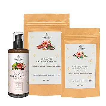 The Tribe Concept Anti-Dandruff Kit, Effective Ayurvedic Products for Hair Fall Control & Dandruff, 100% Chemical Free & Natural