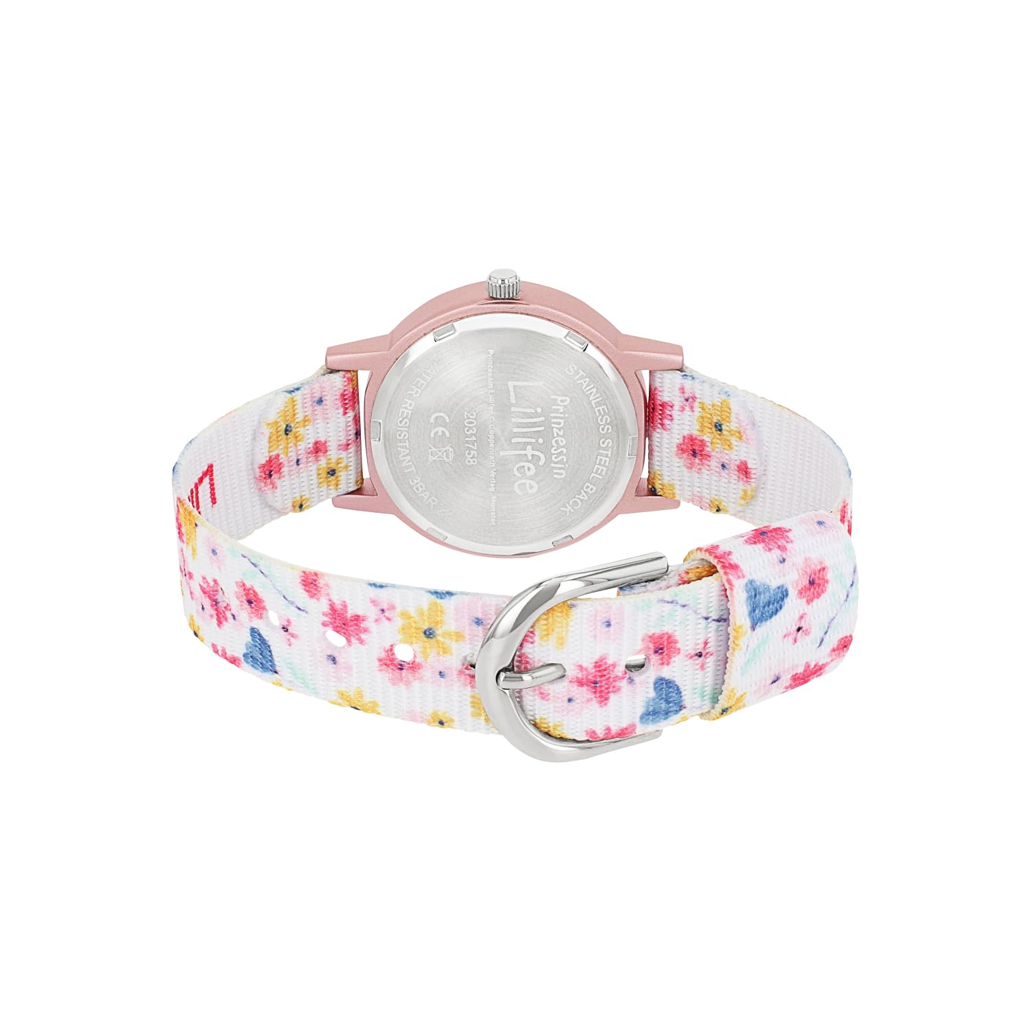 Prinzessin Lillifee Dziewczęcy zegarek kwarcowy analogowy z paskiem tekstylnym, wodoodporny do 3 barów, w pudełku prezentowym