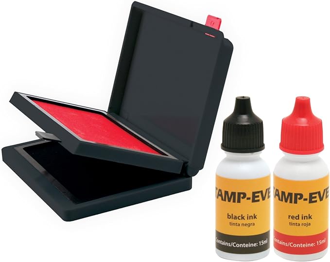 StampEver Two Color Pad/Refill Ink, Pads Measure 23/8 x