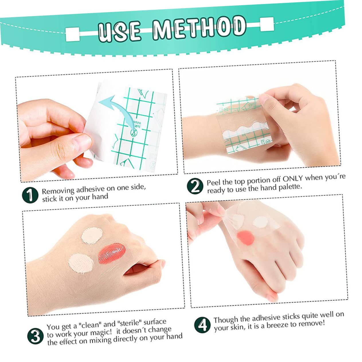 FRCOLOR 300 Pz Trucco Tavolozza di Trucco Padelle Fare Tavolozza Misto Tavolozza Autoadesiva Cosmetica Pallet Liquido Fondotinta Fascio di Fondotinta Pu Impermeabile