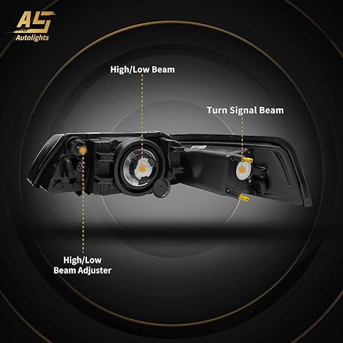 Vista 4 de AS AUTOLIGHTS 1999 2000 2001 2002 2003 2004 Ford Mustang Reemplazo de montaje de faros delanteros para Ford Mustang 99 00 01 02 03 04 con carcasa
