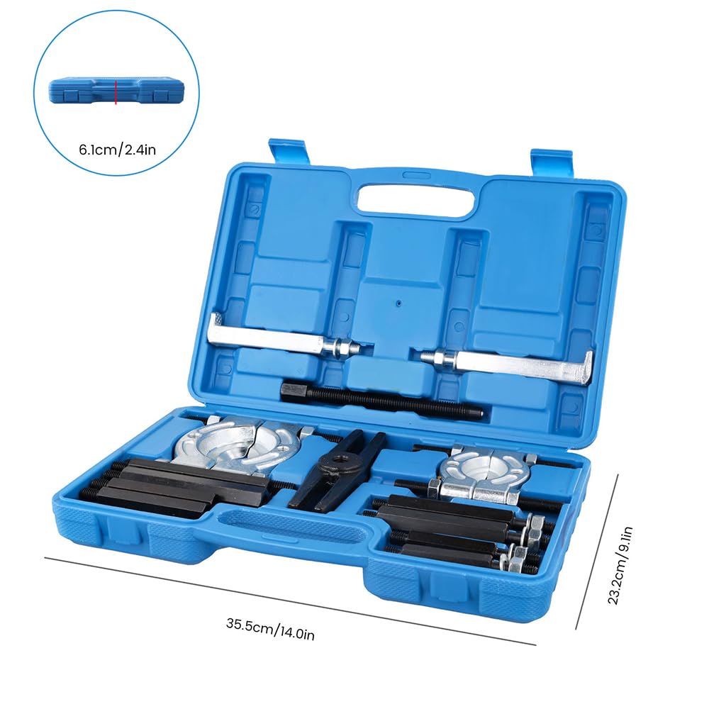 Extractor de magnético Juego de extractores de rodamientos de 14 piezas, kit de herramientas divisoras de rodamientos de alta resistencia, capacidad de 5 toneladas Extractor de volante de magneto