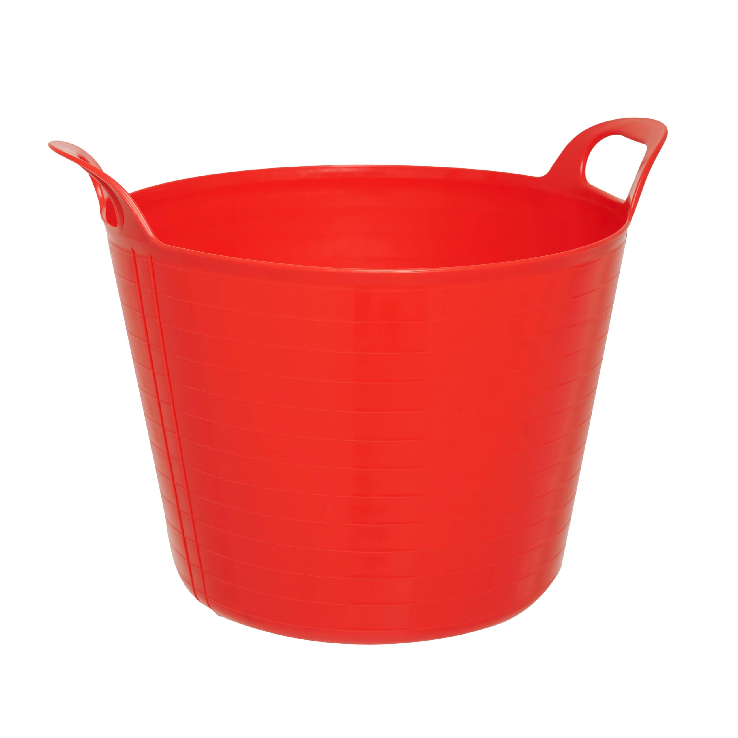 SPECTRAPLAST® 15L Flexi Tub Heavy Duty Plastic Bucket – Multi Purpose Flexible Trug, Garden Tub, Builders Bucket, Storage Basket for Home, Cleaning, Laundry, Gardening – 10 Colours (RED)