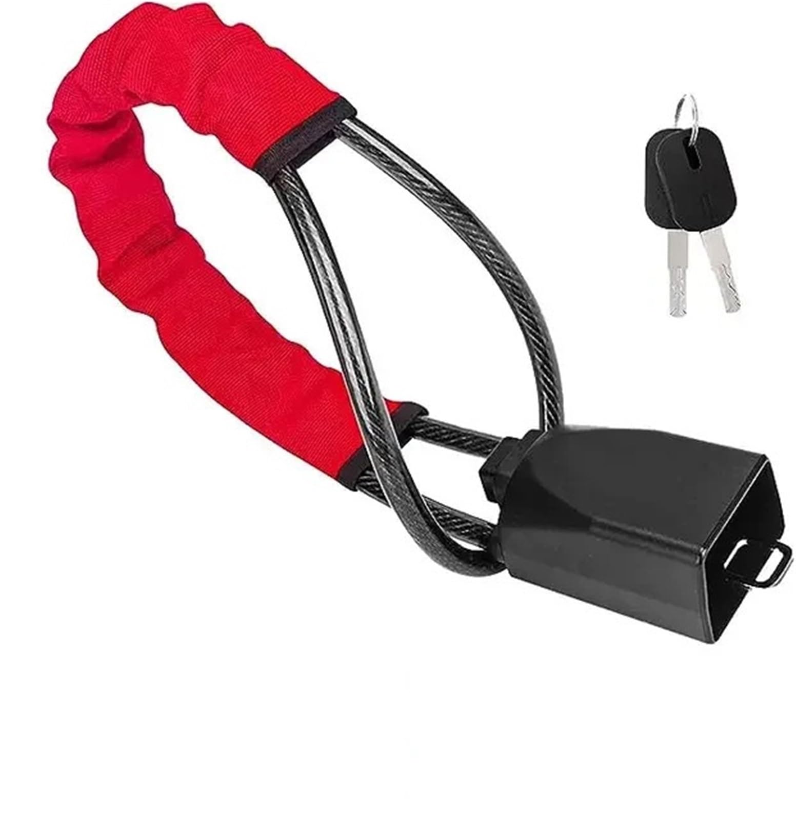 Car Steering Wheel Lock Seat Belt Lock, Universal Steering Wheel Lock with Seat Belt Buckles Multicolor for Trucks s RVs(Red)