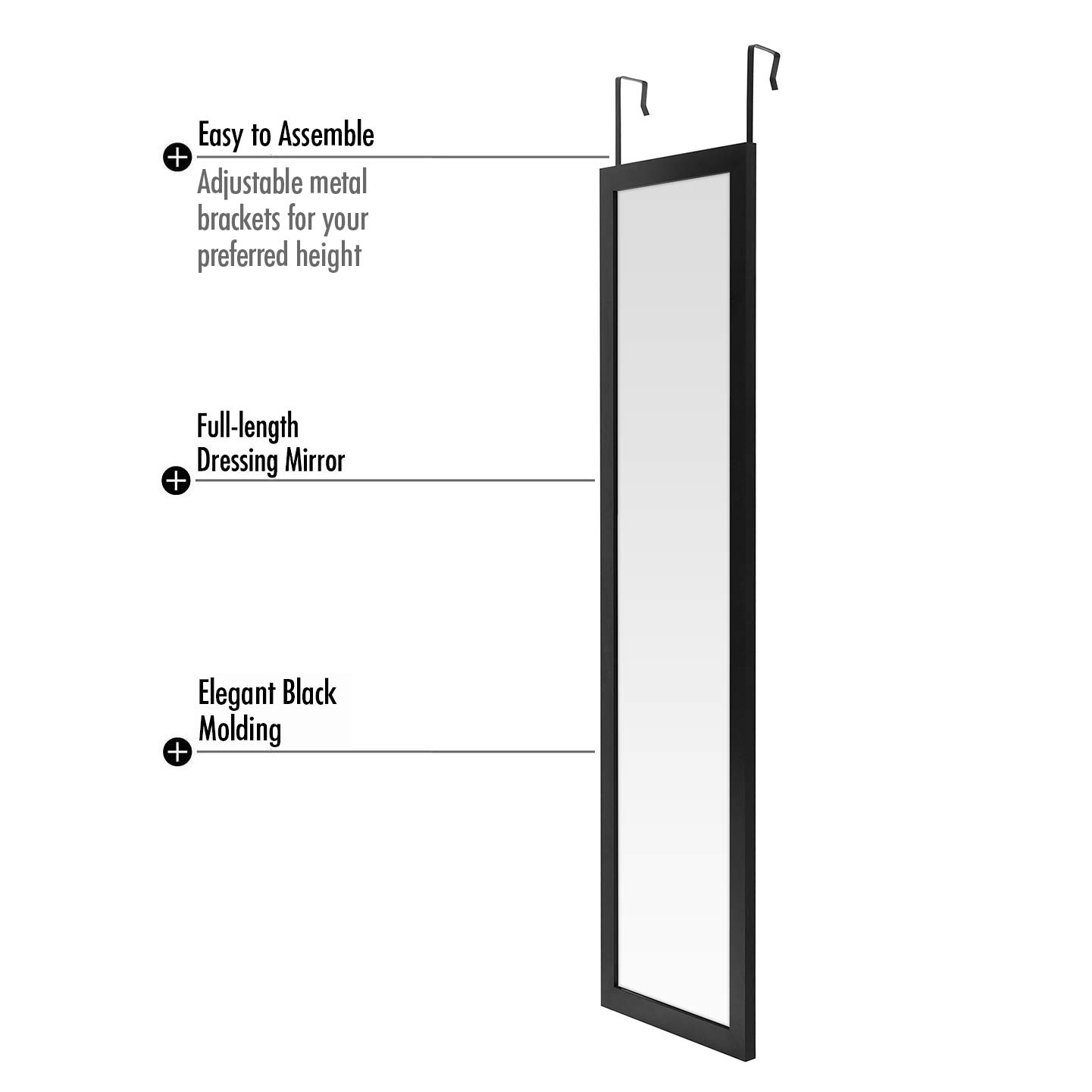 Americanflat Over The Door Mirror Full Length Mirror with Hanging