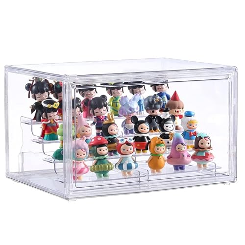 Clear Acrylic Display Case With Magnetic Door - 4 Tier Clear Display Stand，Dustproof Protection Showcase For Action Figures, Collectibles (Clear) #TOP10