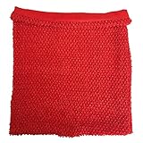 Red Lined Crochet Tutu Tube Tops Adult Size 14 Inches X 16 Inches Women Crochet Top