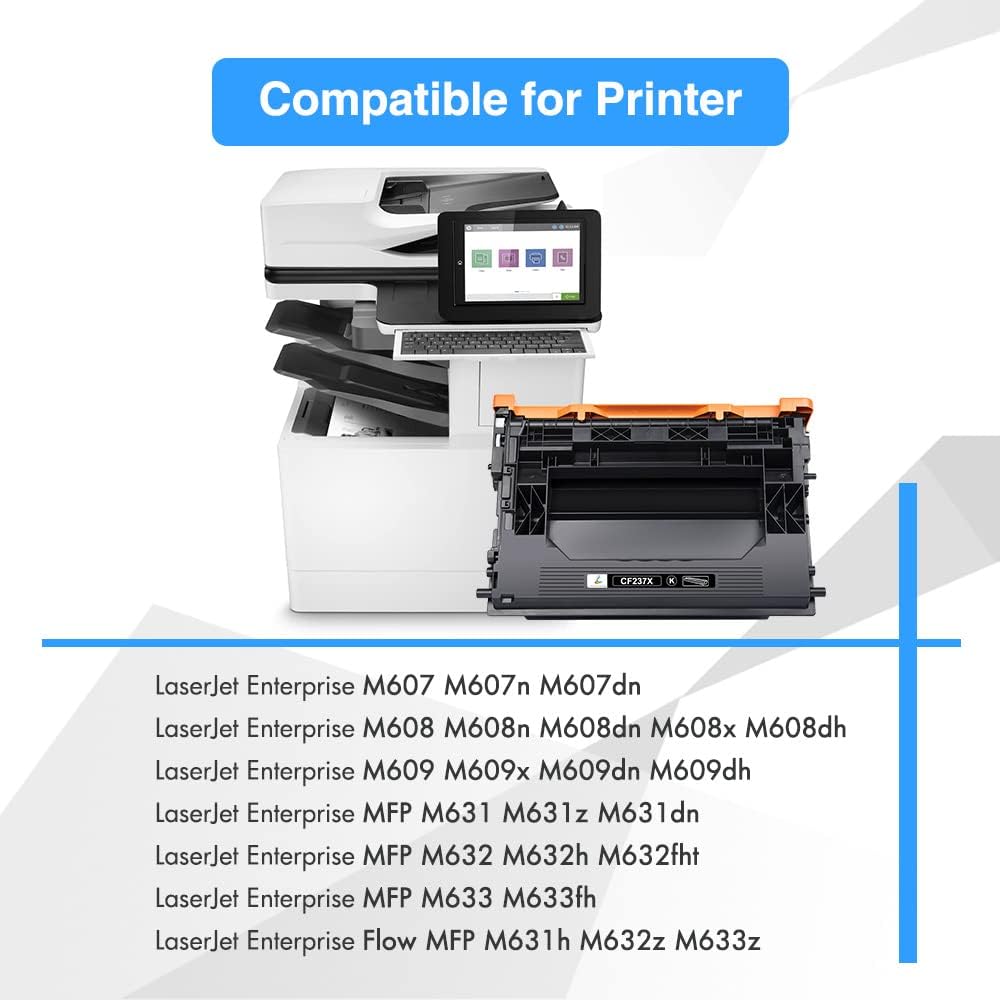 TRUE IMAGE Compatible Toner Cartridge Replacement for HP 37X CF237X 37A CF237A Enterprise M607 M608 M607n M607dn M608n M608dn M608x M609 MFP M631 M632 M633 Printer (Black, 1-Pack)