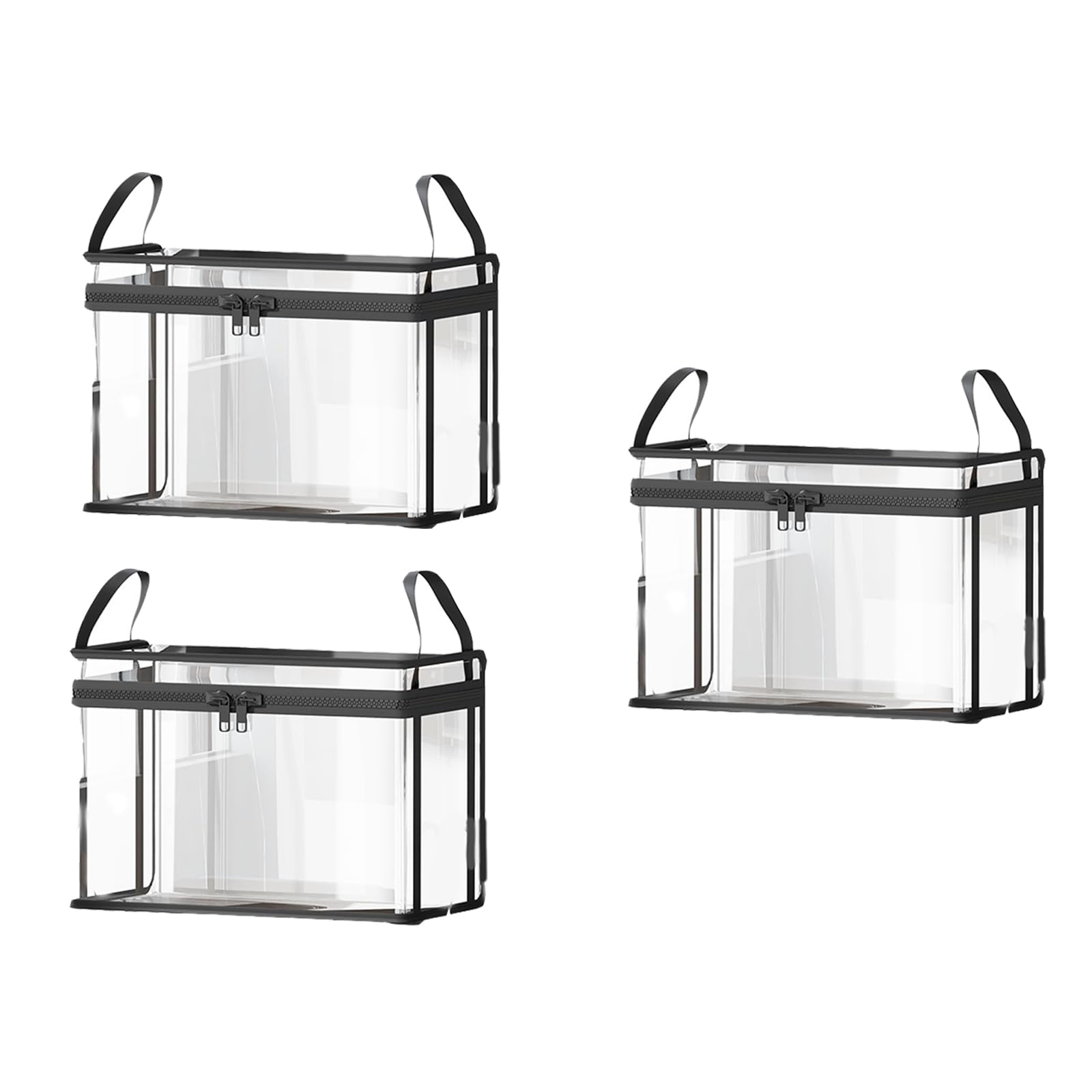 alloneslife Portable Book Organiser Waterproof Clear Book Storage Container with Top Opening and Handle for Notebook File Clear Storage Box