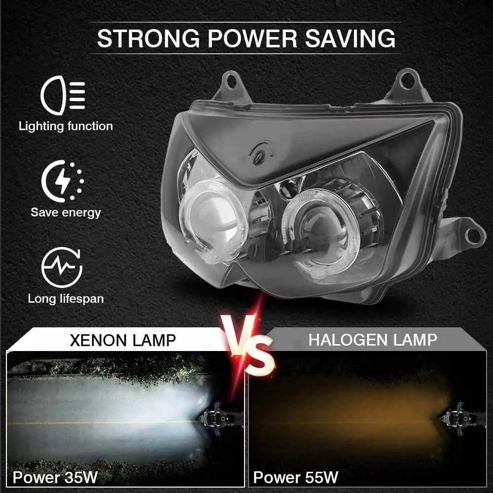 Reflektor Przedni reflektor Pasuje do Kawasaki Z1000 Z750 Ninja 250R EX250 03-2012 LED reflektor Lo/Hi Beam reflektor HID Head Light Assembly