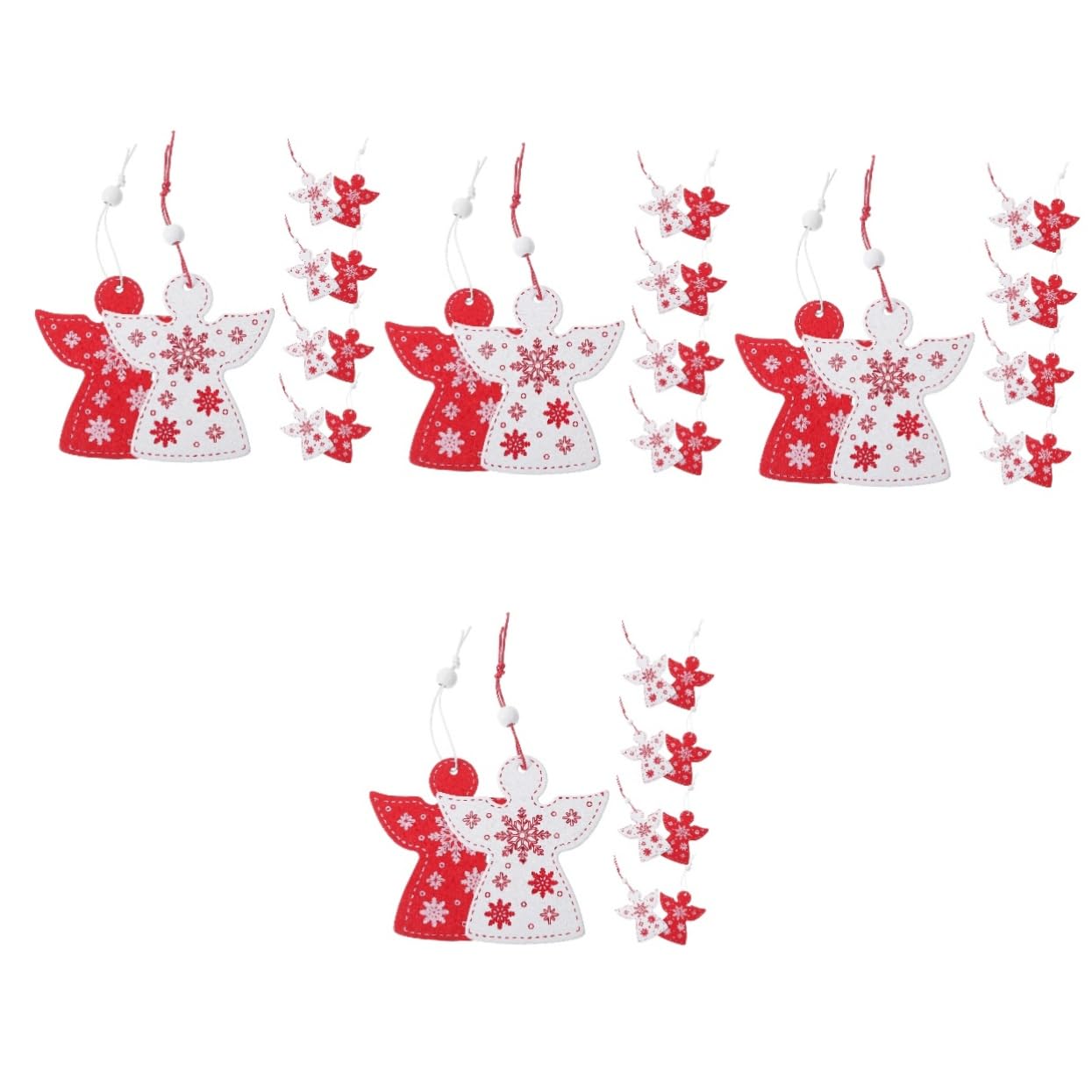 4 Juegos Colgante De Madera De Ángel Colgante De Decoración De Árbol De Navidad Adornos De Ángel Colgante De Navidad Adorno De Fiesta De Navidad Mini Bola Navideña 20 Piezas * 4