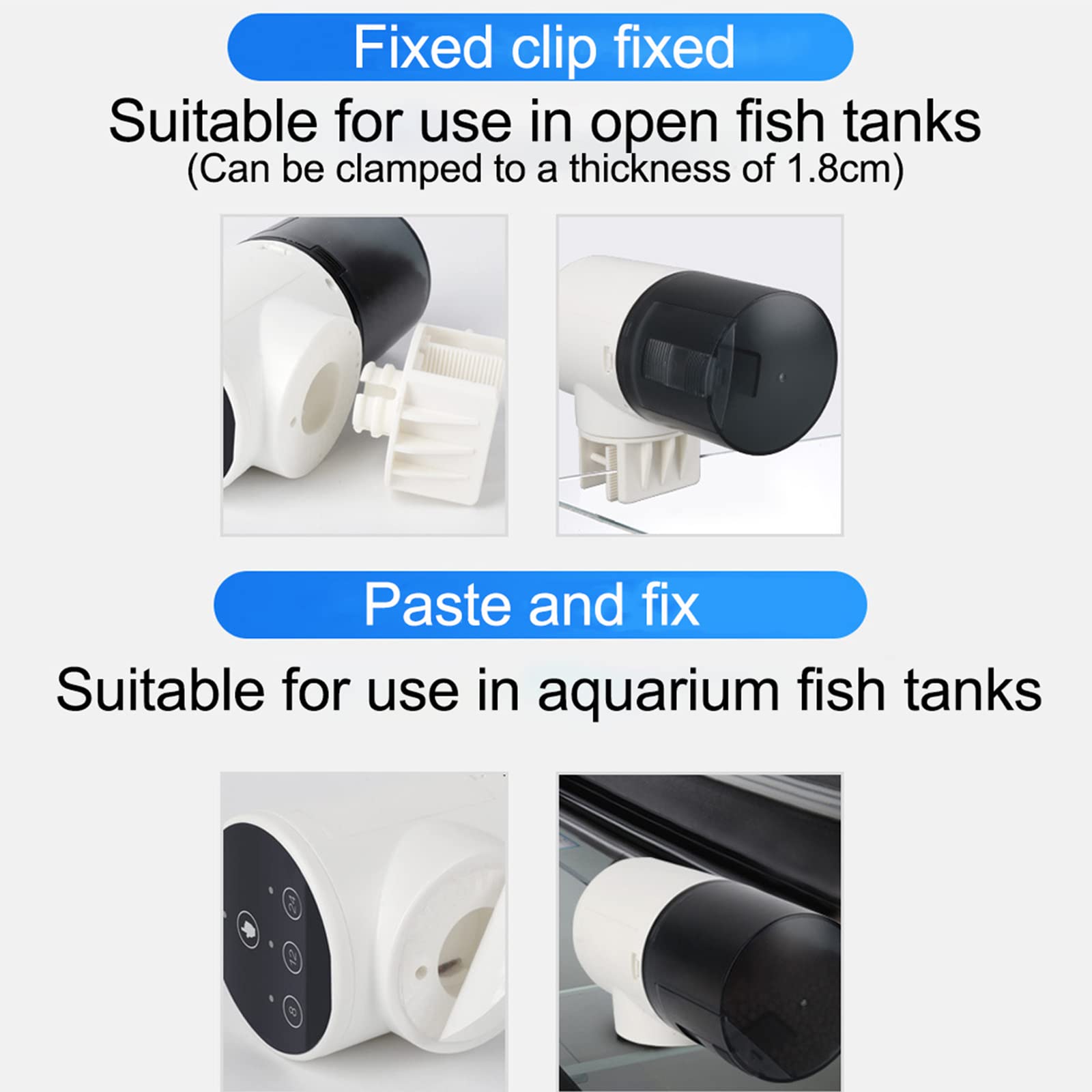 Mangiatoia Automatica Acquario,Distributore Cibo Pesci, Programmabile Alimentatore Automatico di Pesce con Display LCD, Cavo di USB Charger,per Acquario Acquario