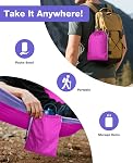 Camping Hammock, MOSFiATA Portable Hammock with Tree Straps adn Attached Carry Bag, Great for for Camping,Hiking, Travel,Backpacking,Outdoors (Purple)