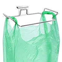 Vista 8 de Soporte Grande de Acero Inoxidable para Bolsas de Basura para Puertas y Armarios de Cocina, Negro